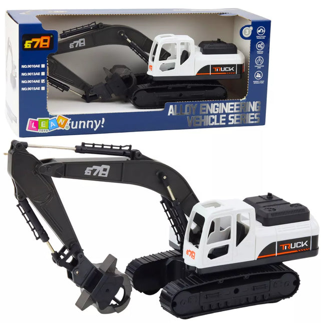 Vikšrinis ekskavatorius su griebtuvu, kilnojamu kaušu ir 360° pasukimu