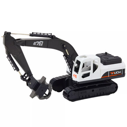 Vikšrinis ekskavatorius su griebtuvu, kilnojamu kaušu ir 360° pasukimu