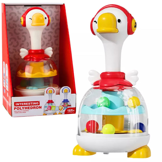 Besisukantis viršus su rutuliais, čiuožykla rutuliams, raudonoji žąsis