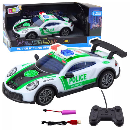 RC Drift Policijos Sportinis Automobilis su LED Žibintais 1:22