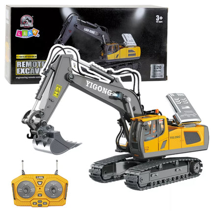 RC 11-CH Geltonis Vikšrinis Ekskavatorius 1:20