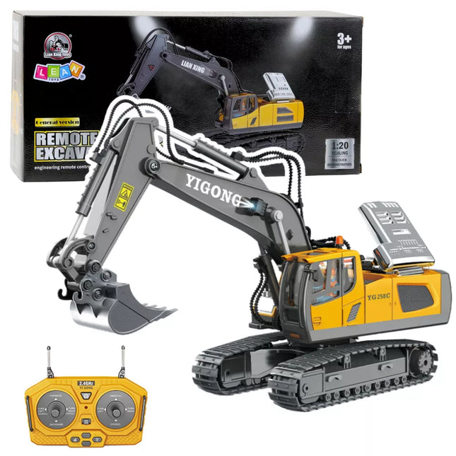 RC 11-CH Geltonis Vikšrinis Ekskavatorius 1:20