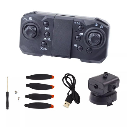 D6 PRO Dronas su Dvigubomis HD Kameromis, LED Apšvietimu, Oranžinis