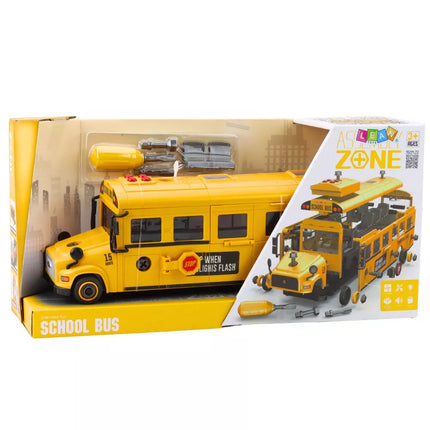 Mokyklinis autobusas „pasidaryk pats“ rinkinys Geltonas 48 vnt.