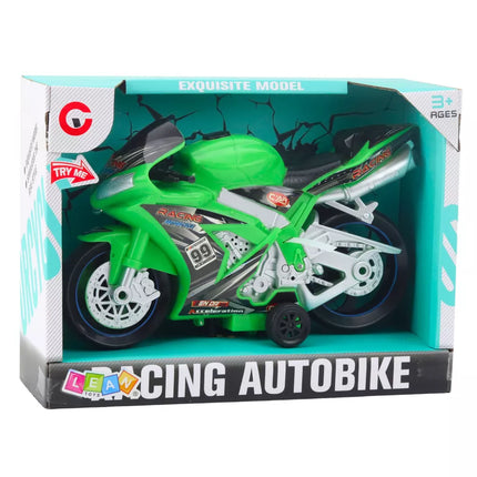 Lenktyninis dviratis "Racer Drive" su šviesomis ir garsais, žalias