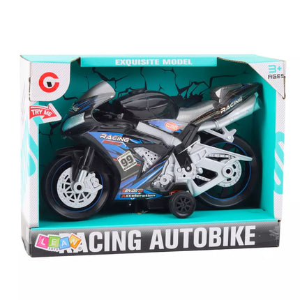 Lenktyninis dviratis „Racer“, šviesos, garsai, juodas, mėlynas