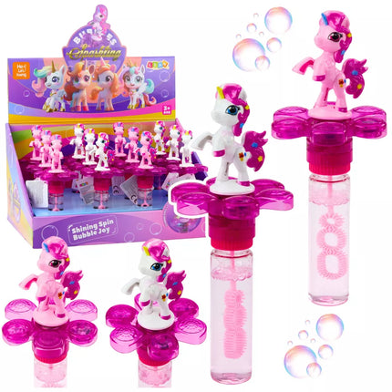 Vienaragio muilo burbuliukai, besisukanti LED gėlė, 20cm, Mišinys