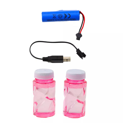 Didelis elektrinis muilo burbulų pūtiklis su 64 skylutėmis, rožinis