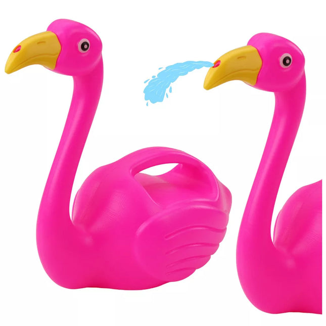 Rožinis flamingo mažas plastikinis laistytuvas vaikams