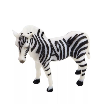 Laukinių gyvūnų miniatiūrinių figūrėlių rinkinys (žirafa, zebra, liūtas), 6-8 cm, 6 vnt.