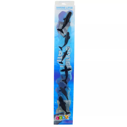 Miniatiūrinių figūrėlių rinkinys: Jūros gyvūnai, Žinduoliai (Orca, Delfinas), 6-8 cm, 6 vnt.