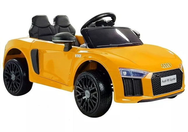 Audi R8 Spyder Yellow - elektrinis vaikiškas automobilis