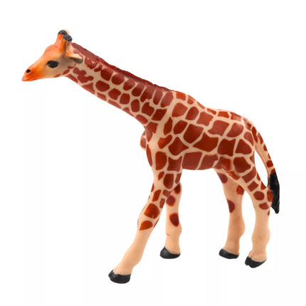 Miniatiūrinių laukinių gyvūnų figūrėlių rinkinys: šimpanzė, žirafa, 6–9 cm, 4 vnt.