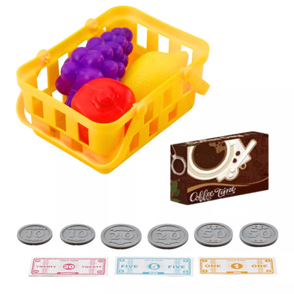 Kasos aparatas vaikams Aksesuarai Krepsys Vaisiai Svieseles Garsai Raudonas