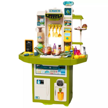 Vaikiška virtuvėlė su priedais Kriauklė su cirkuliacija Poriniai žibintai Garsai 71 vnt.