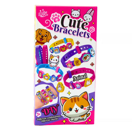 PASIDARKI pats apyrankių rinkinys su gyvūnėlių pakabukais 4 spalvotos apyrankės