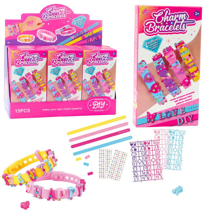 Pasidaryk pats apyrankių rinkinys su raidelių pakabukais, 4 reguliuojamos apyrankės