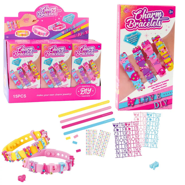 Pasidaryk pats apyrankių rinkinys su raidelių pakabukais, 4 reguliuojamos apyrankės