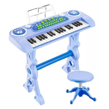 Elektroninis pianinas vaikams su mikrofonu, 37 klavišai, mėlynas
