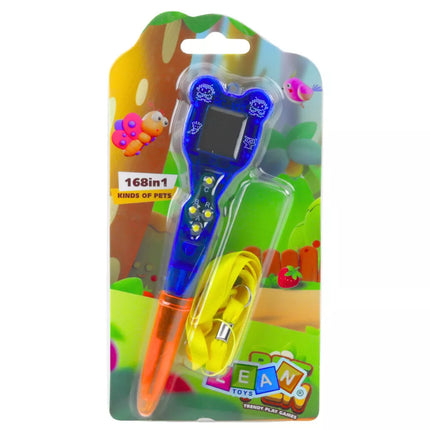 Elektroninis žaidimas su rašikliu 168 viename, oranžinė ir mėlyna virvelė