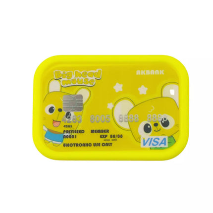 ATM tipo saugi taupyklė, PIN kodas, bankomato kortelė, Geltona