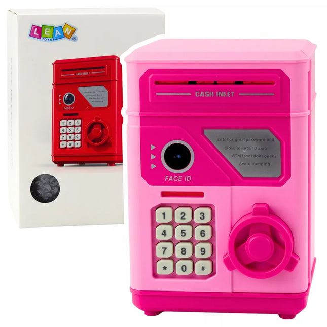 Elektroninė taupyklė-bankomatas su PIN kodu vaikams, rožinė