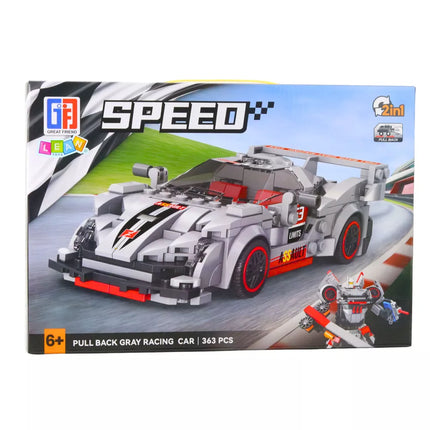 Konstrukciniai "Blokai" Sportinis Automobilis Robot 2in1 Pilkas 363 vnt.