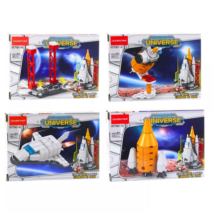 Statybinių kaladėlių kosminės stoties raketų kolekcija, 24-58 vnt., mišinys