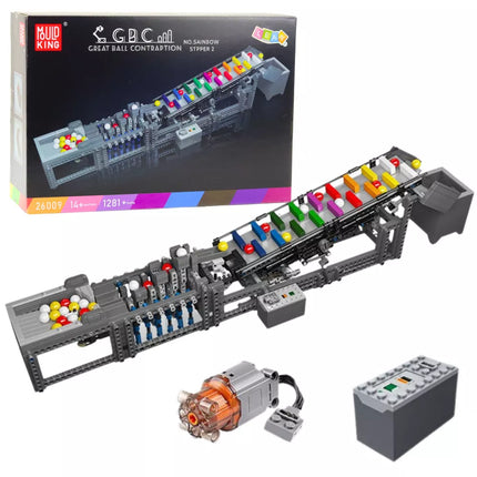 Konstrukcinių kaladėlių trasa su elektriniu motoru 1281 vnt.