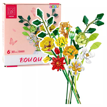 Konstruktorius – dekoratyvinė spalvingų gėlių puokštė, 827 vnt.