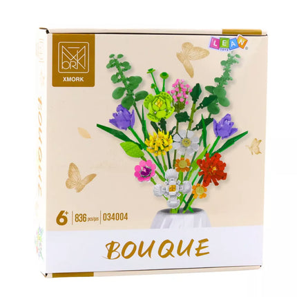 Konstruktorius – dekoratyvinė spalvingų gėlių puokštė, 836 vnt.