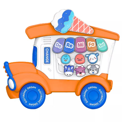 Elektrinis pianinas ugdomasis mažyliams ledų salonas oranžinis