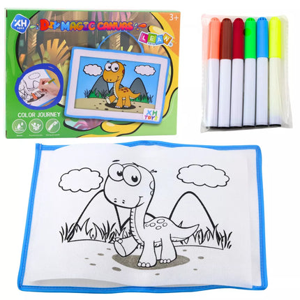 Maginiskas drobės tapybos lenta su plaunamais žymekliais