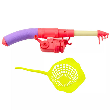 Žvejybos rinkinys: Krabų stalas, 10 žuvyčių, meškerė, sietelis, rožinis