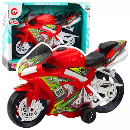 Lenktyninis dviratis „Racer Drive“ su šviesomis ir garsais, raudonas