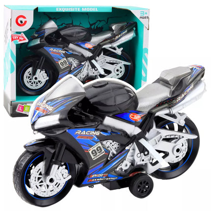 Lenktyninis dviratis „Racer“, šviesos, garsai, juodas, mėlynas