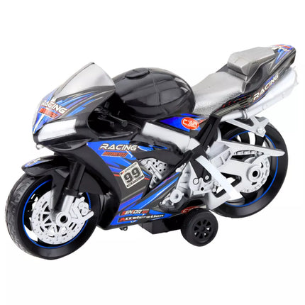 Lenktyninis dviratis „Racer“, šviesos, garsai, juodas, mėlynas