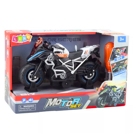 ""Pasidaryk pats" lenktyninis dviratis, atsukamas išardymas, šviesos, garsai, juodas"