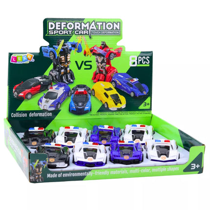 Automatinis robotas 2in1 sportinis policijos automobilis