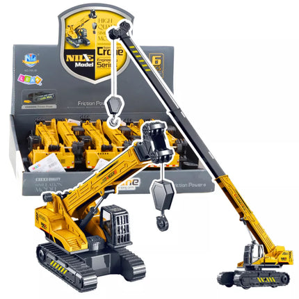 Vikšrinis kranas, ištraukiama pasukama kabina 360°, geltonas