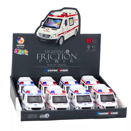 Policijos automobilis Greitosios pagalbos automobilis Atidaromos durys Važiuoja Šviesos Garsai Mišinys