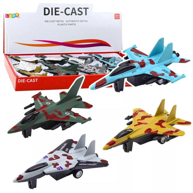 Karinis naikintuvas su frikciniu varikliu Metalinis 11cm Mix