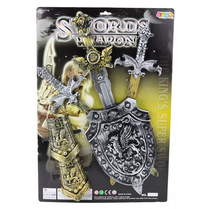 Riterio rinkinys 3 kardai skydas apsaugos tikroviškos dekoracijos