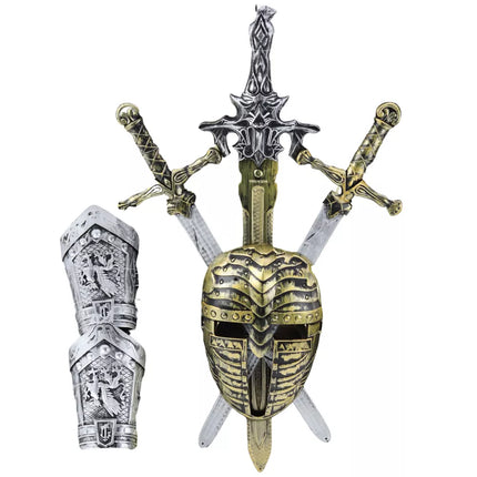 Riterio rinkinys 3 kardai Kaukė Apsaugos Realistiškos dekoracijos