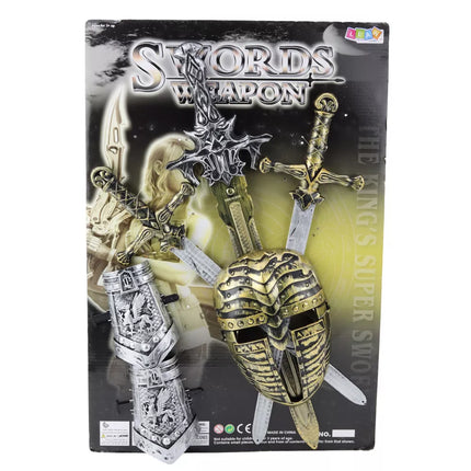 Riterio rinkinys 3 kardai Kaukė Apsaugos Realistiškos dekoracijos