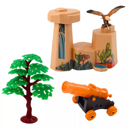 Kaubojų rinkinys: figūrėlės, laukiniai Vakarai, kaubojus, valtis, patranka