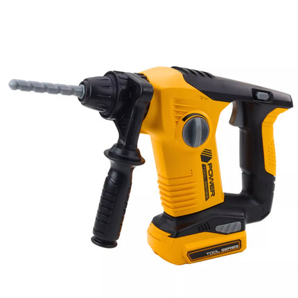 Vaikiškas smūginis gręžtuvas, 4 keičiami antgaliai, akiniai, geltonas