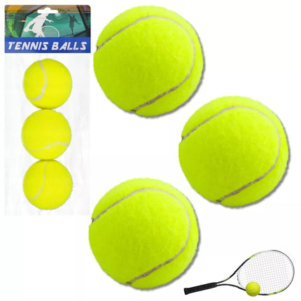 Klasikinių spyruokliuojančių teniso kamuoliukų rinkinys, geltonas, 3 vnt.