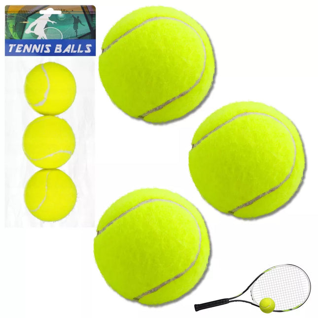 Klasikinių spyruokliuojančių teniso kamuoliukų rinkinys, geltonas, 3 vnt.