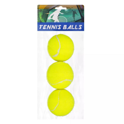 Klasikinių spyruokliuojančių teniso kamuoliukų rinkinys, geltonas, 3 vnt.